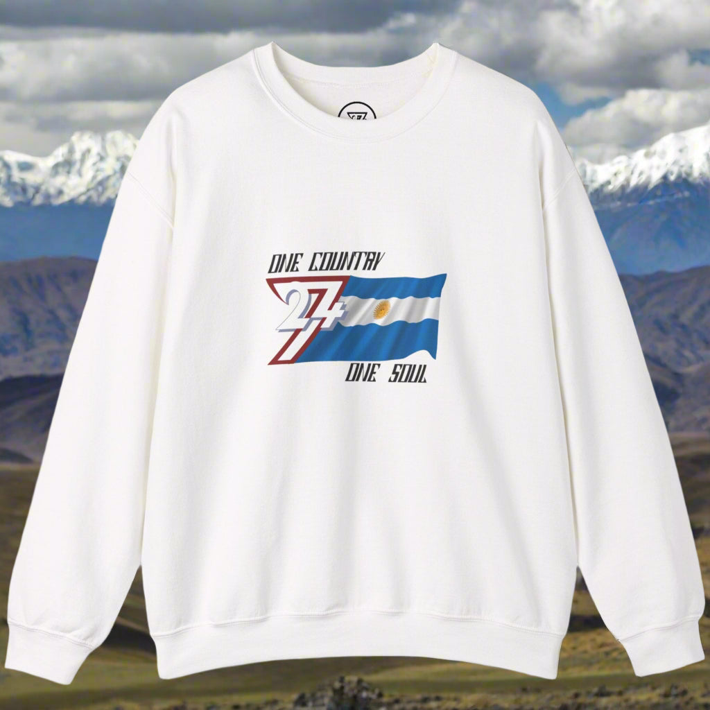 Argentina Sweatshirt with Argentina National Flag Design white