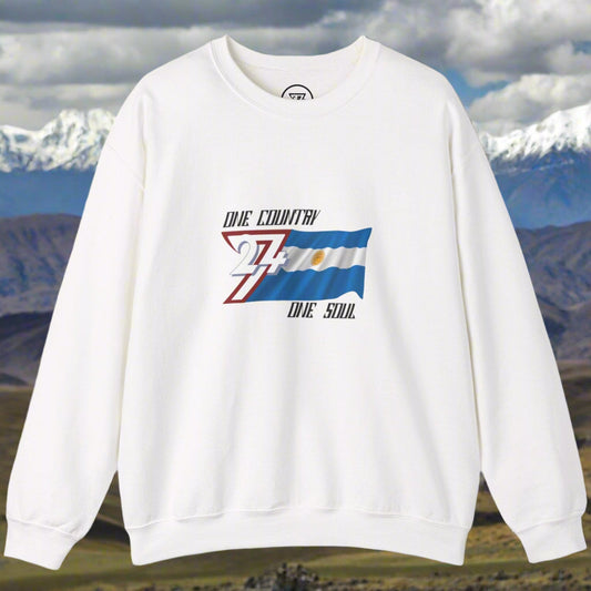 Argentina Sweatshirt with Argentina National Flag Design white