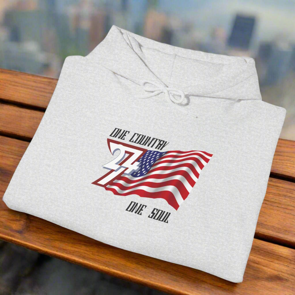 Ash Premium USA Hoodie - American Pride Patriotic Apparel folded