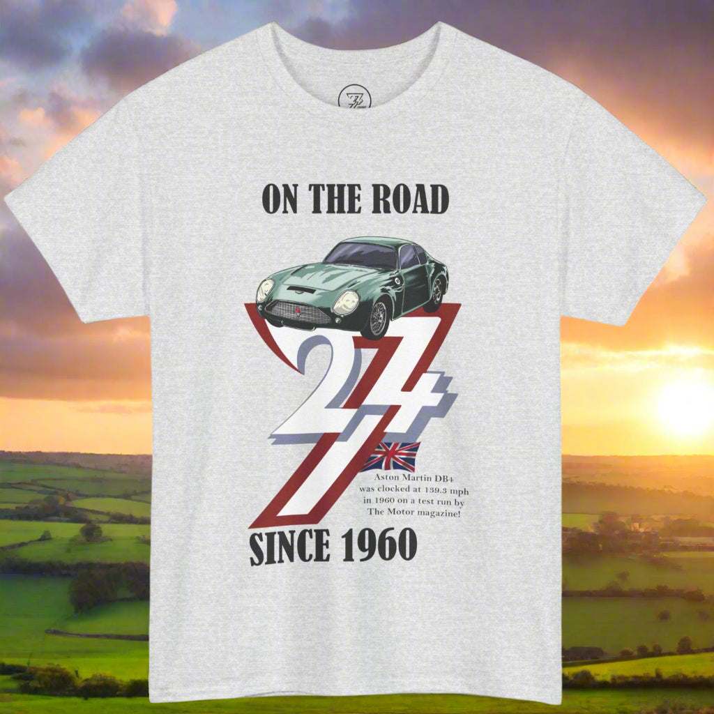 Aston Martin T-shirt 1960 Aston Martin top classic car top by 24/7 Unique Designs yellow ash