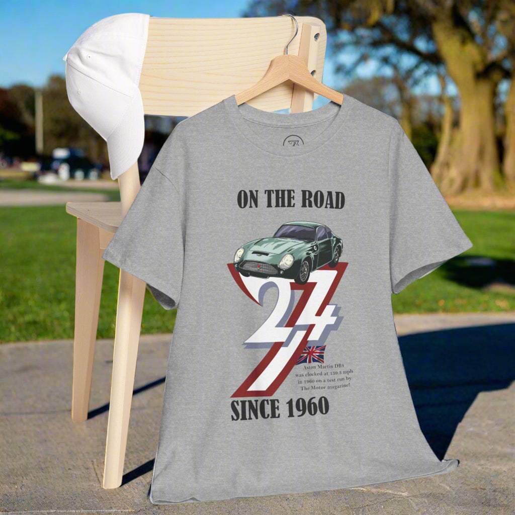 Aston Martin T-shirt 1960 Aston Martin top classic car top by 24/7 Unique Designs sport grey