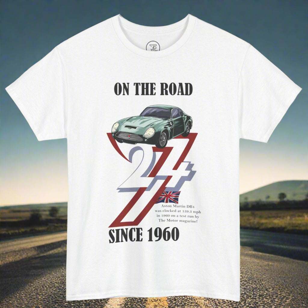 Aston Martin T-shirt 1960 Aston Martin top classic car top by 24/7 Unique Designs white