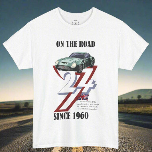 Aston Martin T-shirt 1960 Aston Martin top classic car top by 24/7 Unique Designs white