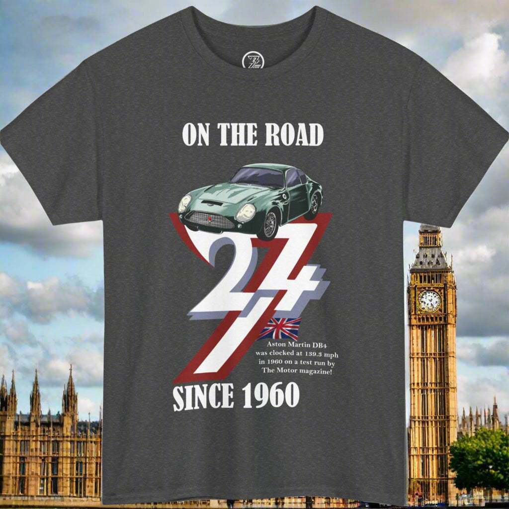 Aston Martin Tee classic 1960 Aston Martin T-shirt 24/7 Unique Designs charcoal
