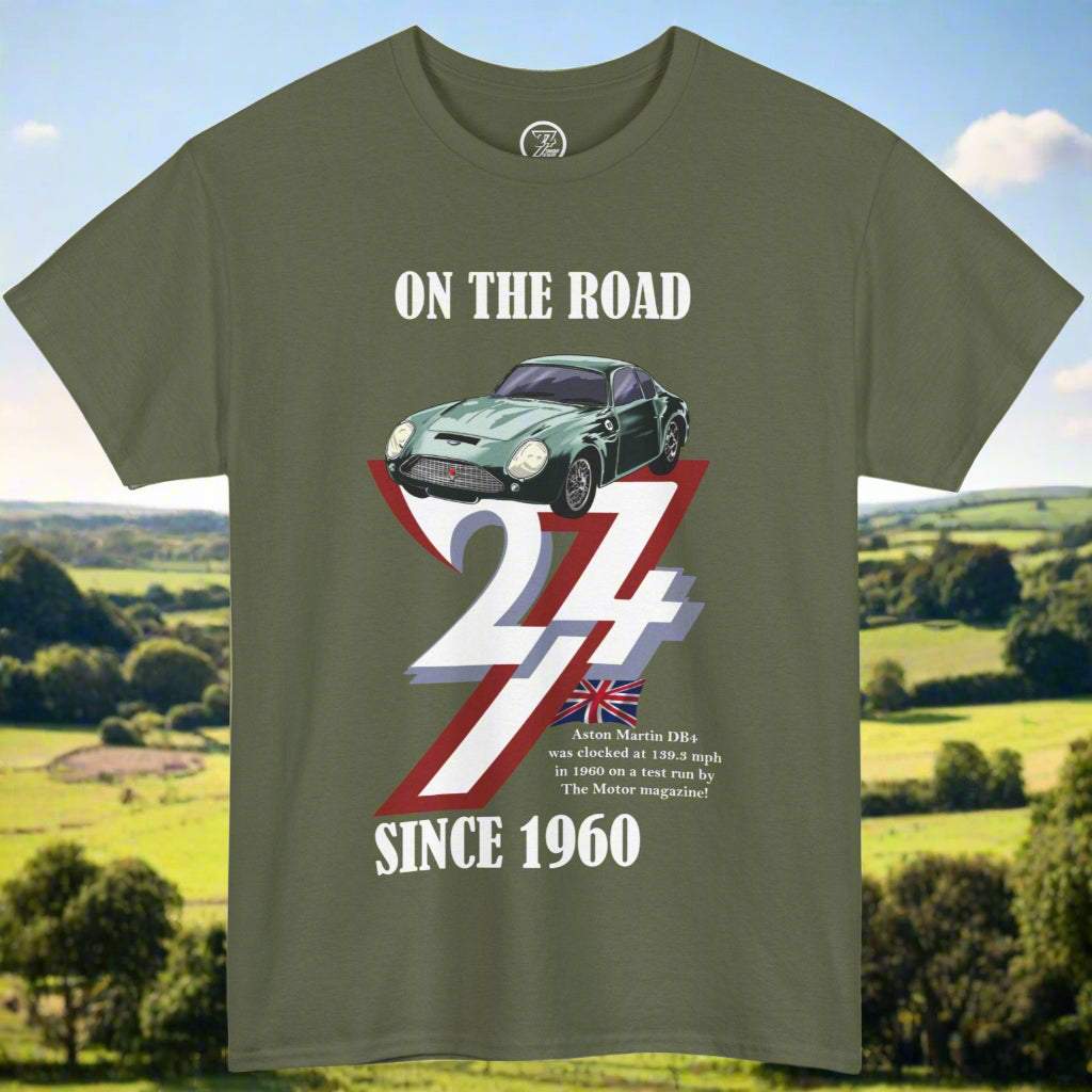 Aston Martin Tee classic 1960 Aston Martin T-shirt 24/7 Unique Designs military green