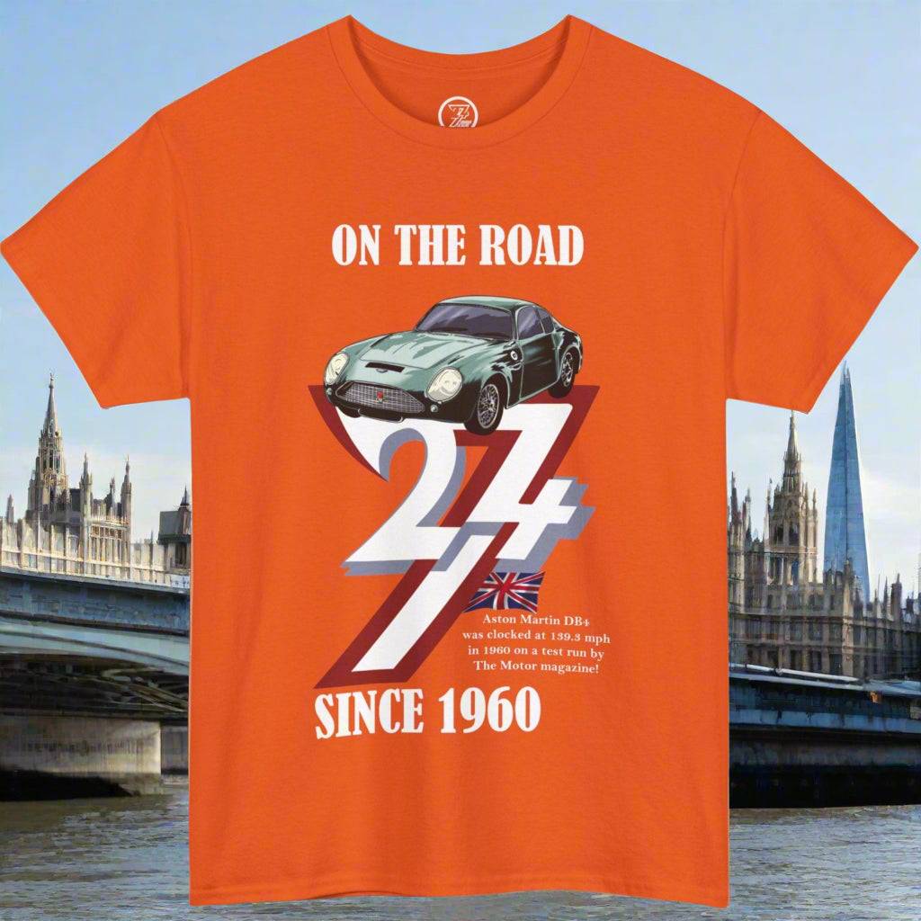 Aston Martin Tee classic 1960 Aston Martin T-shirt 24/7 Unique Designs orange
