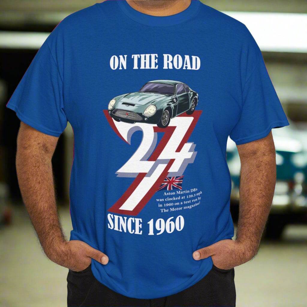 Aston Martin Tee classic 1960 Aston Martin T-shirt 24/7 Unique Designs royal
