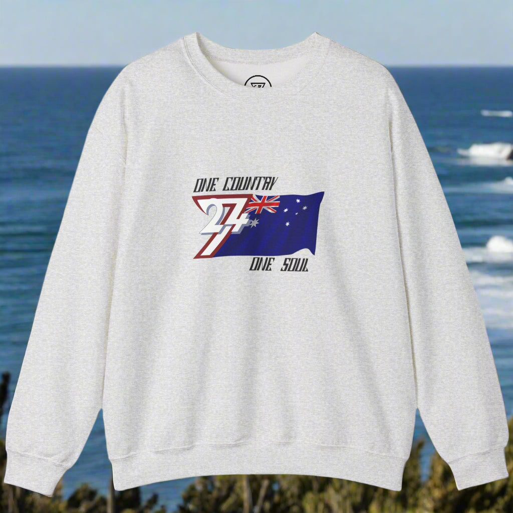 Australia Jumper - Unique Design Australian Flag Themed Sweatshirt ash