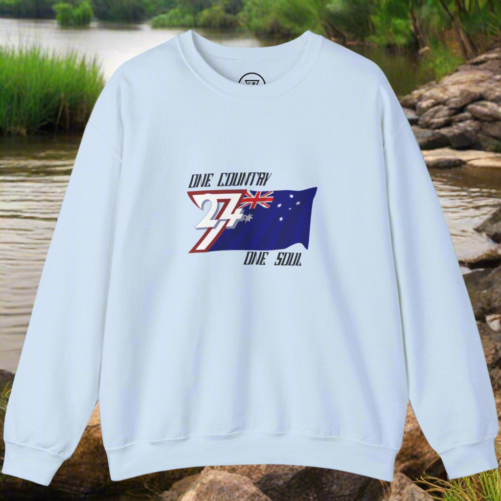 Australia Jumper - Unique Design Australian Flag Themed Sweatshirt light blue