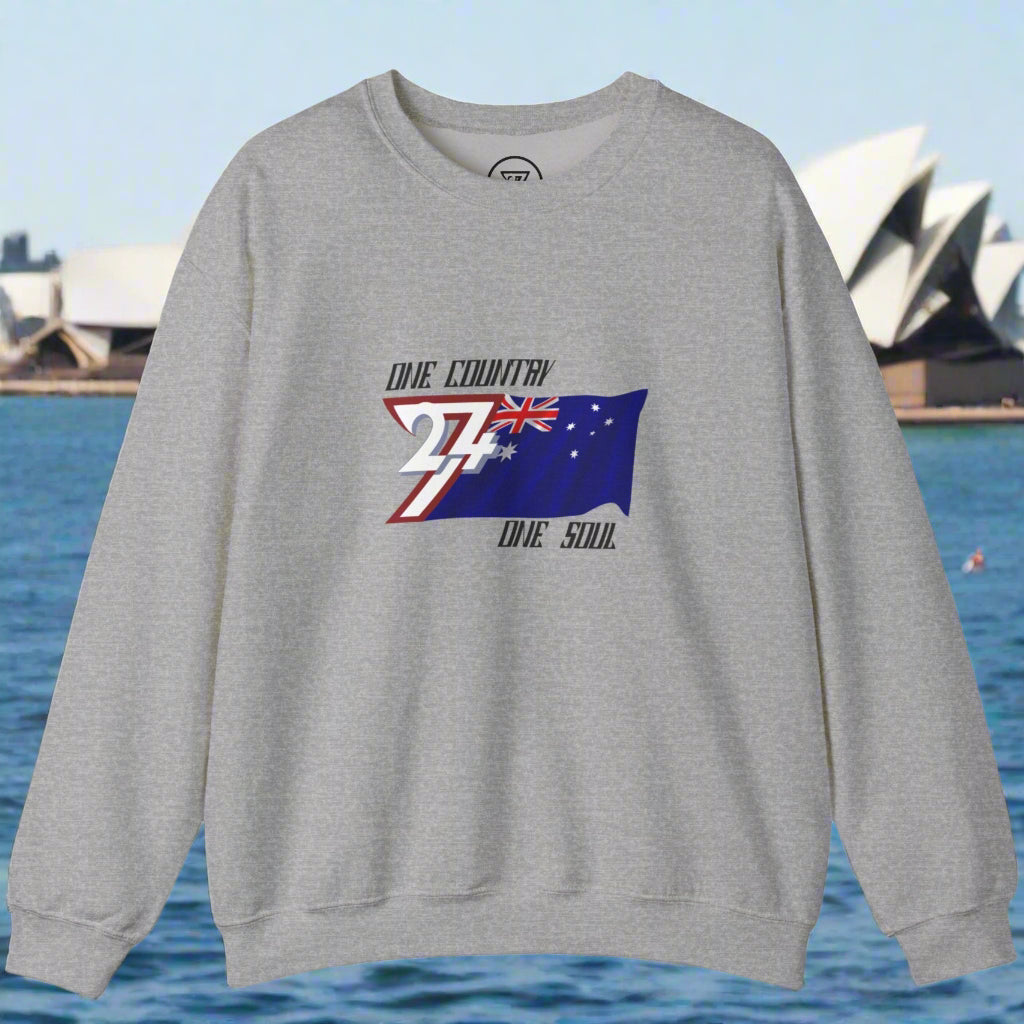 Australia Jumper - Unique Design Australian Flag Themed Sweatshirt sport grey