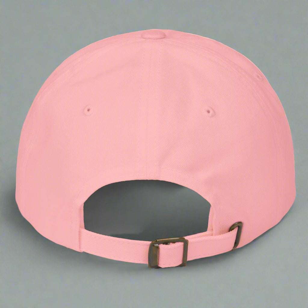 Baseball Cap Classic Dad Cap embroidered hat 24/7 Unique Designs pink back view
