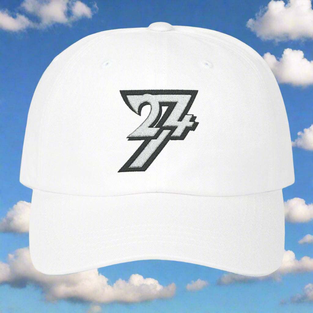 Baseball Cap Classic Dad Cap embroidered hat 24/7 Unique Designs white
