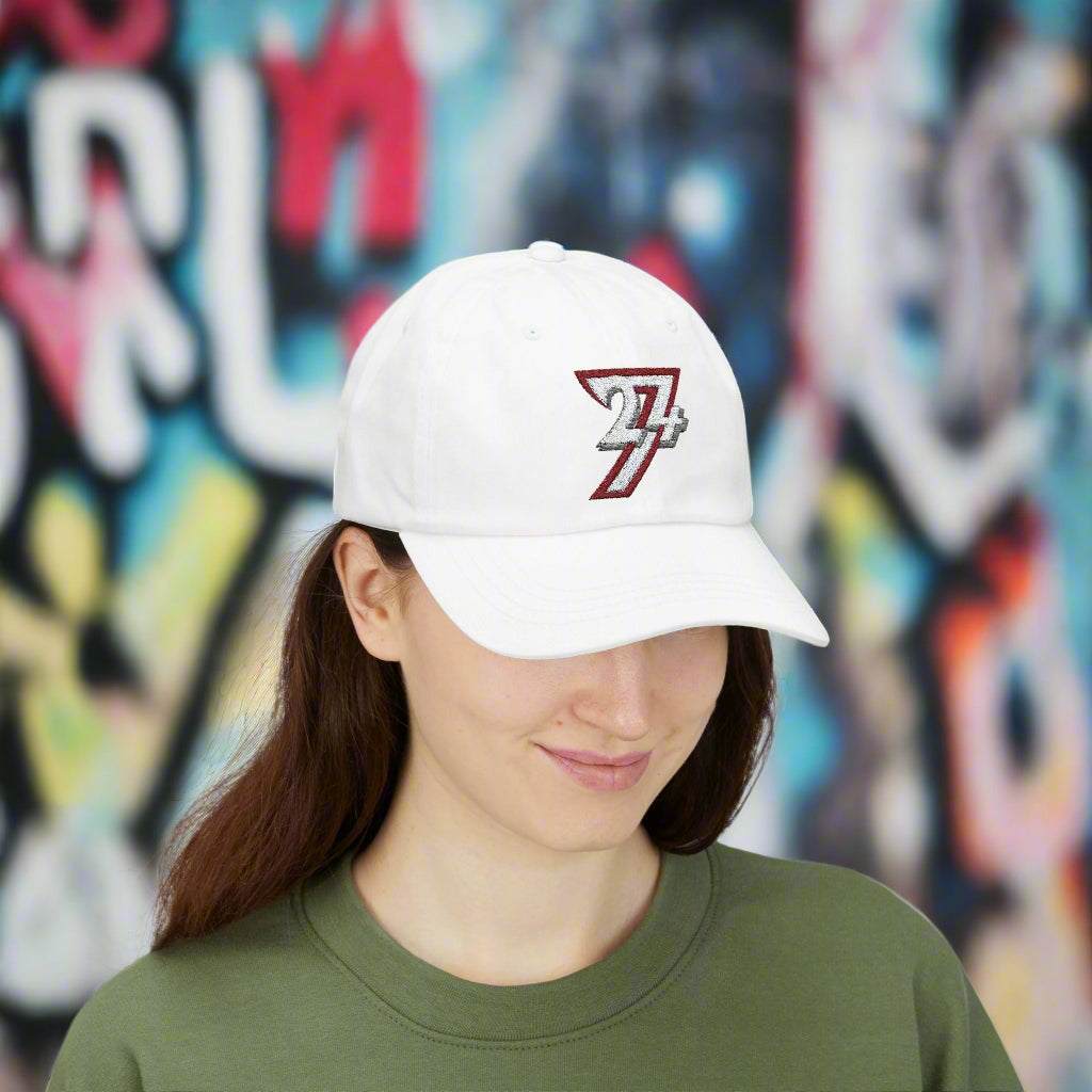 Baseball Hat Classic Dad Cap embroidered cap 24/7 Unique Designs white