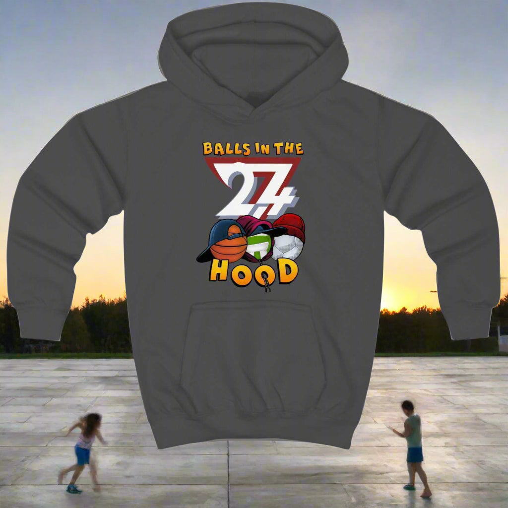 Basketball hoodies Kids Hoodie Balls In The Hood dark grey