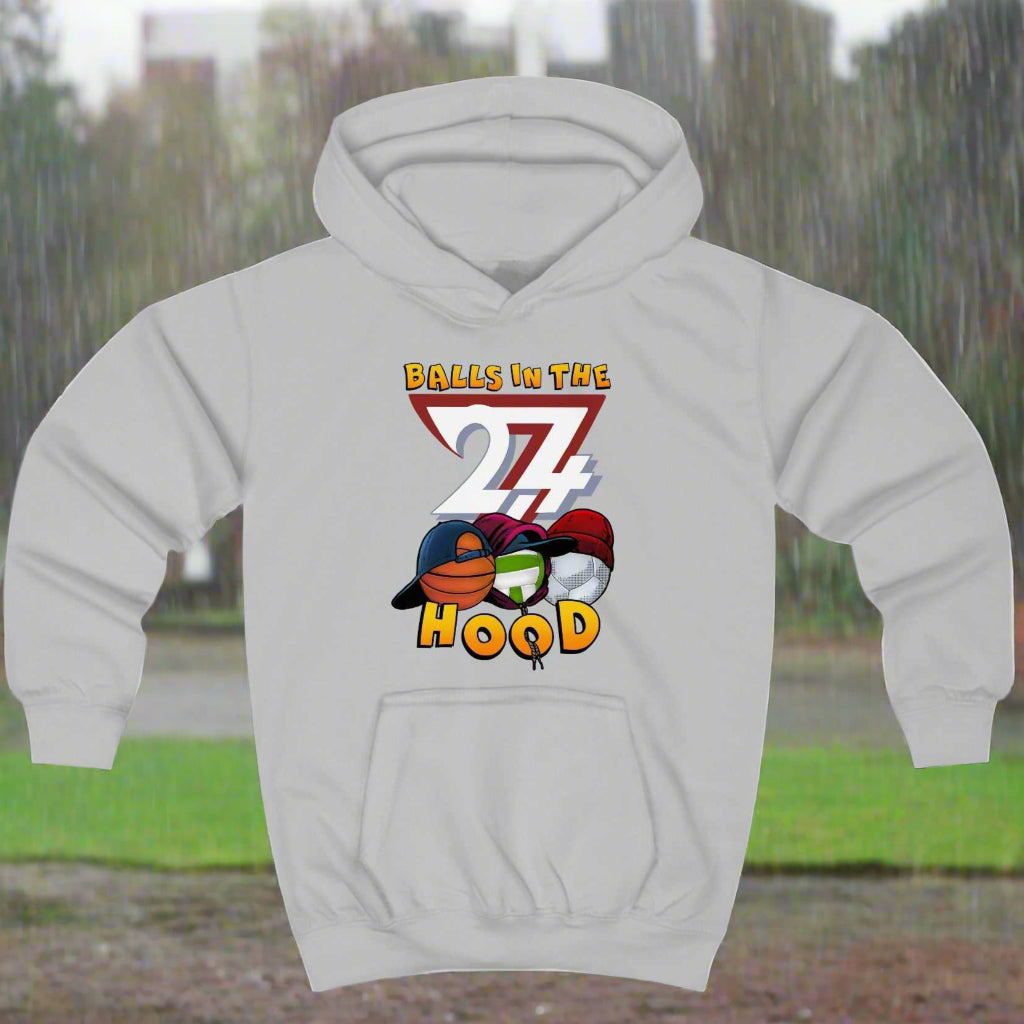 Basketball hoodies Kids Hoodie Balls In The Hood light grey