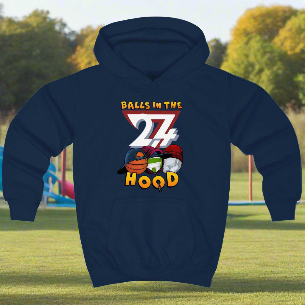 Basketball hoodies Kids Hoodie Balls In The Hood navy