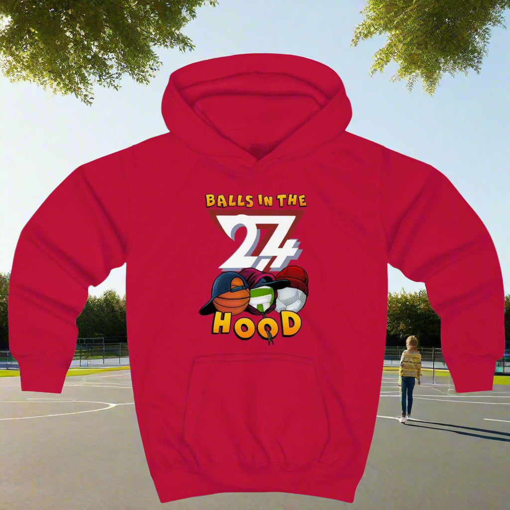 Basketball hoodies Kids Hoodie Balls In The Hood red