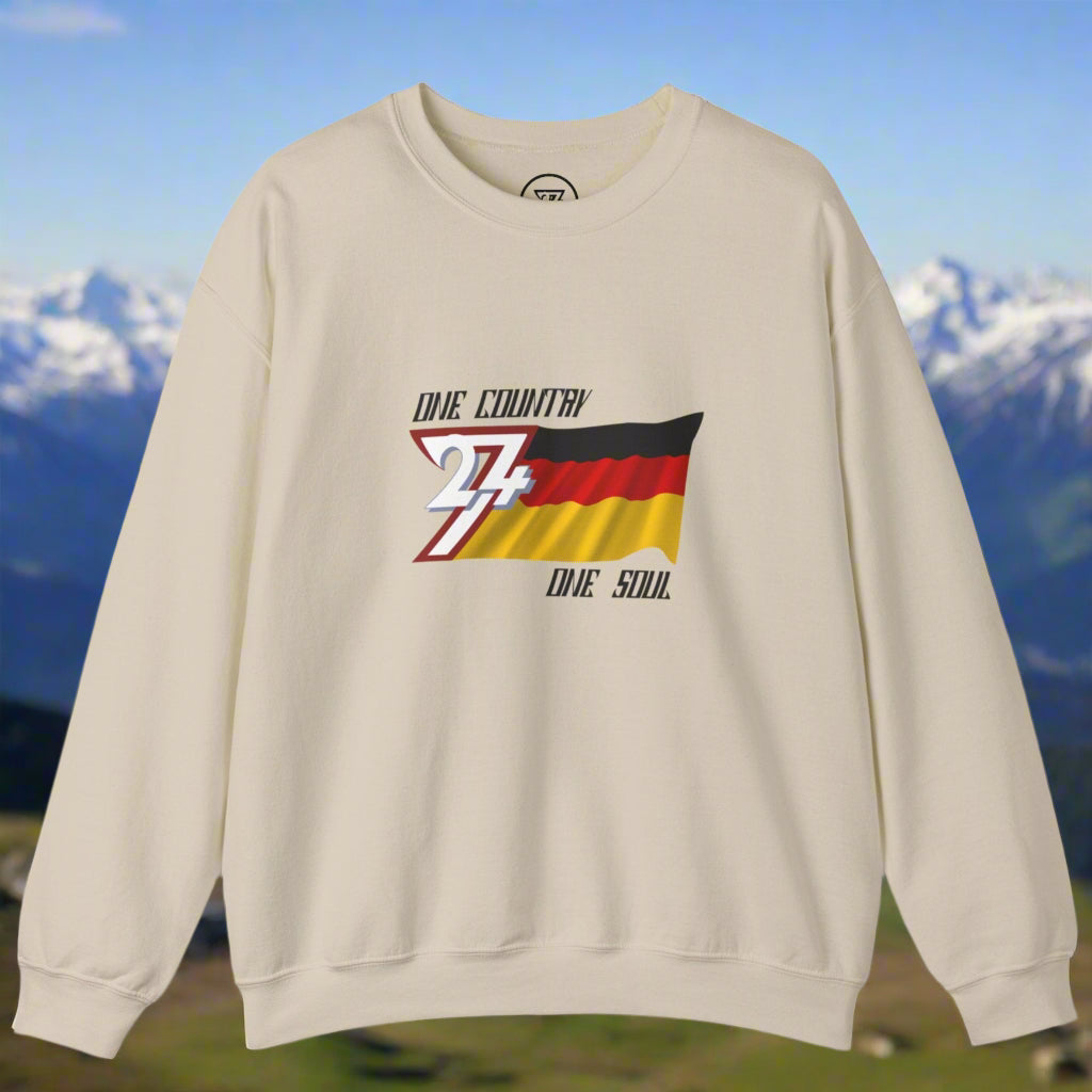 Beige sweatshirt with Germany flag design on chest