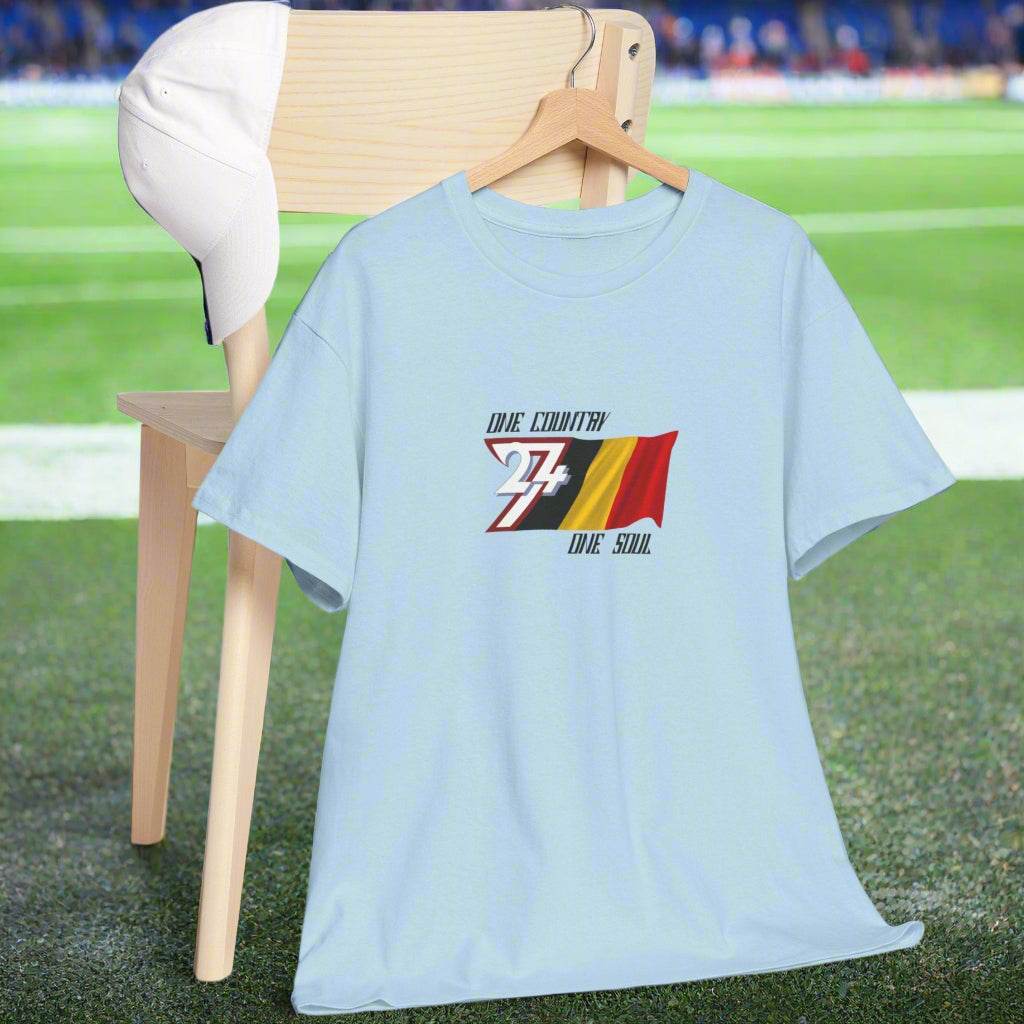 Belgium Flag T-shirt Belgium tee country tee by 24/7 Unique Designs light blue