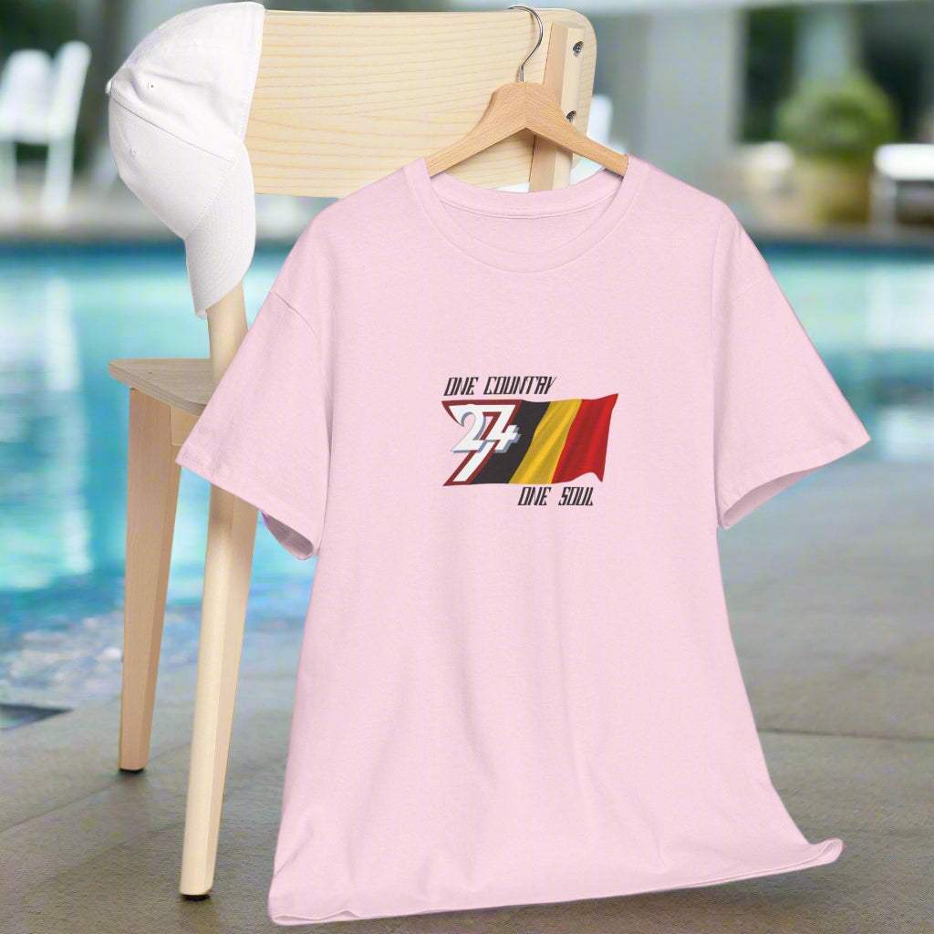 Belgium Flag T-shirt Belgium tee country tee by 24/7 Unique Designs light pink