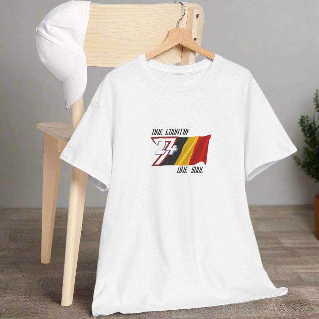 Belgium Flag T-shirt Belgium tee country tee by 24/7 Unique Designs white