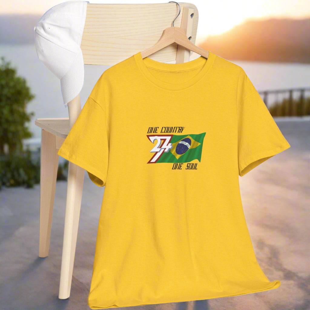 Brazil T-shirt Brazil flag tee brazilian tshirt by 24/7 Unique Designs daisy