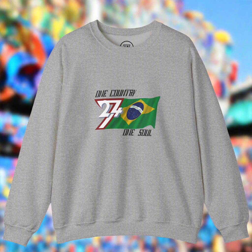 Brazil flag design sweatshirt by 24/7 Unique Designs