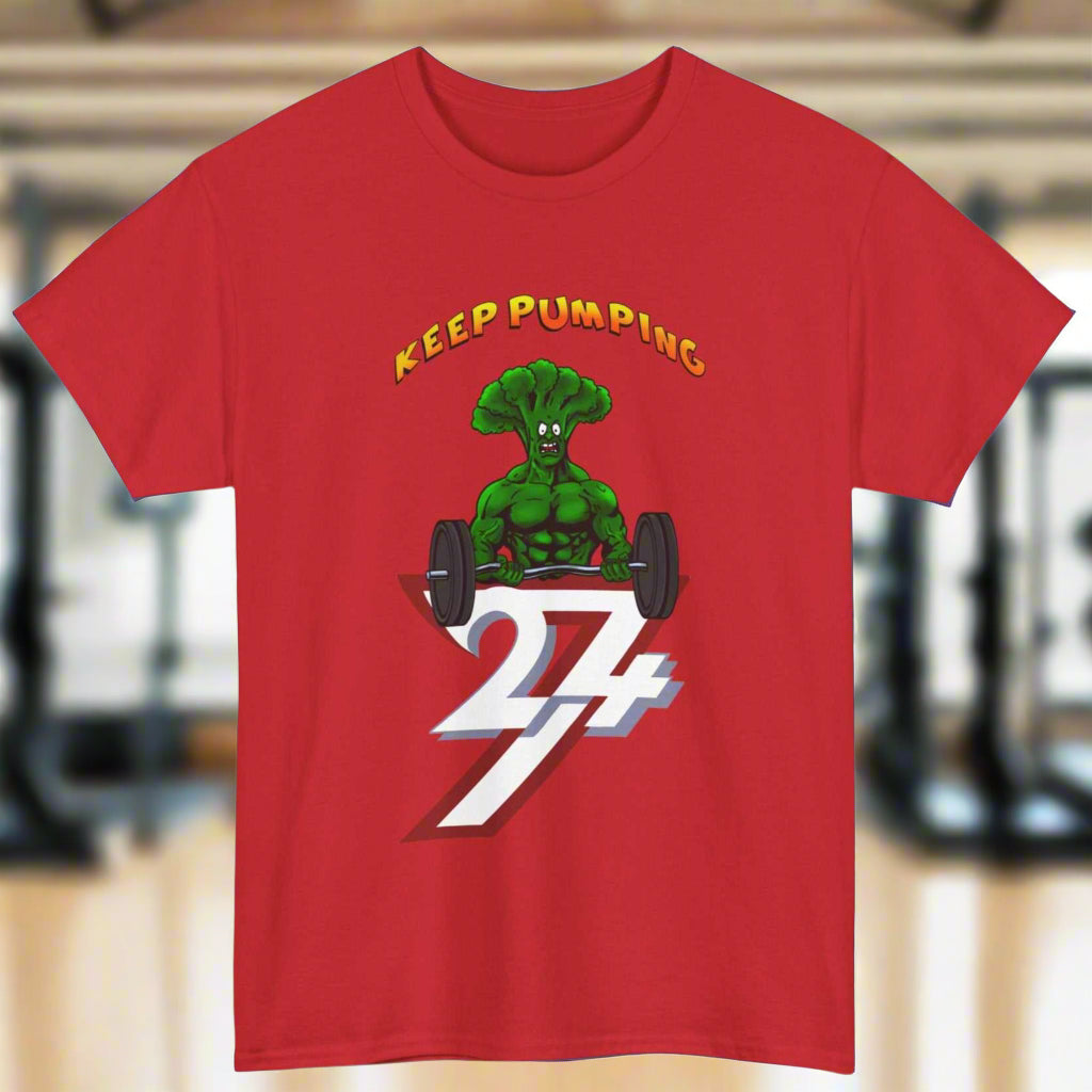 Broccoli T-shirt workout tee gym red