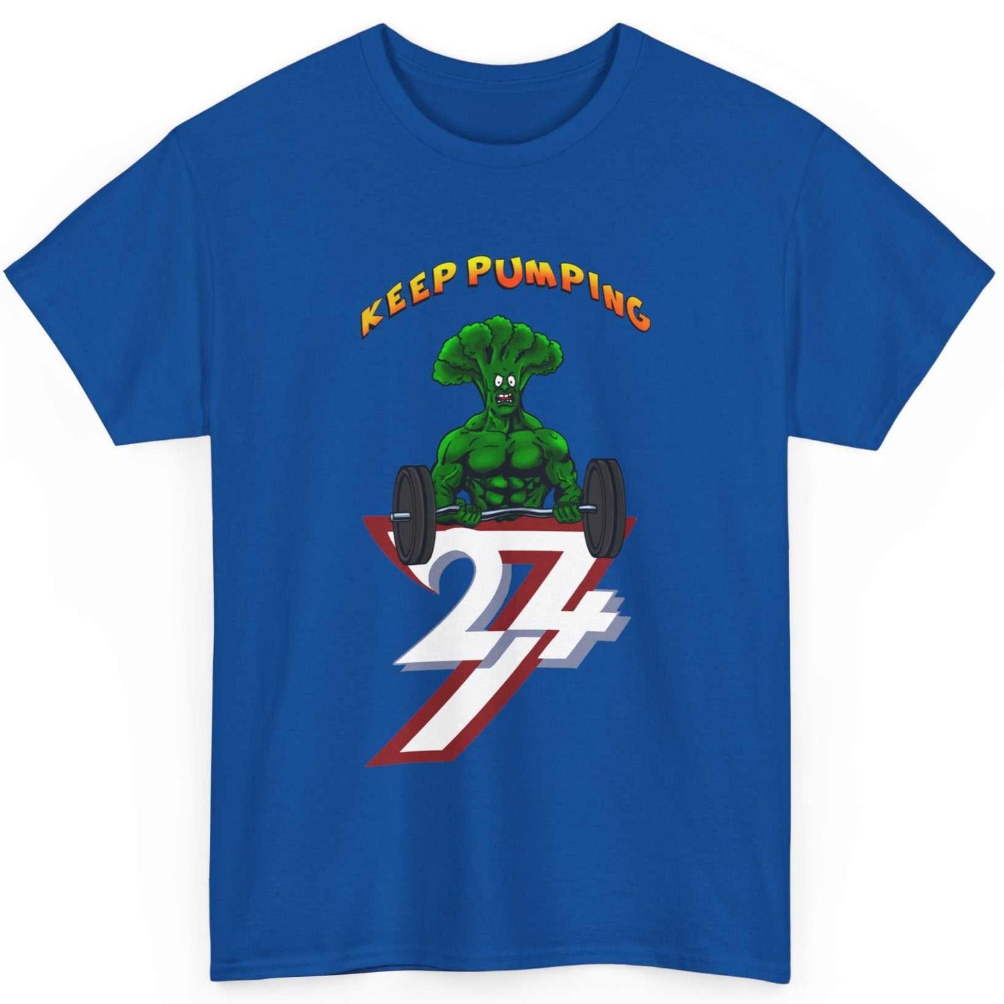 Broccoli T-shirt workout tee royal blue