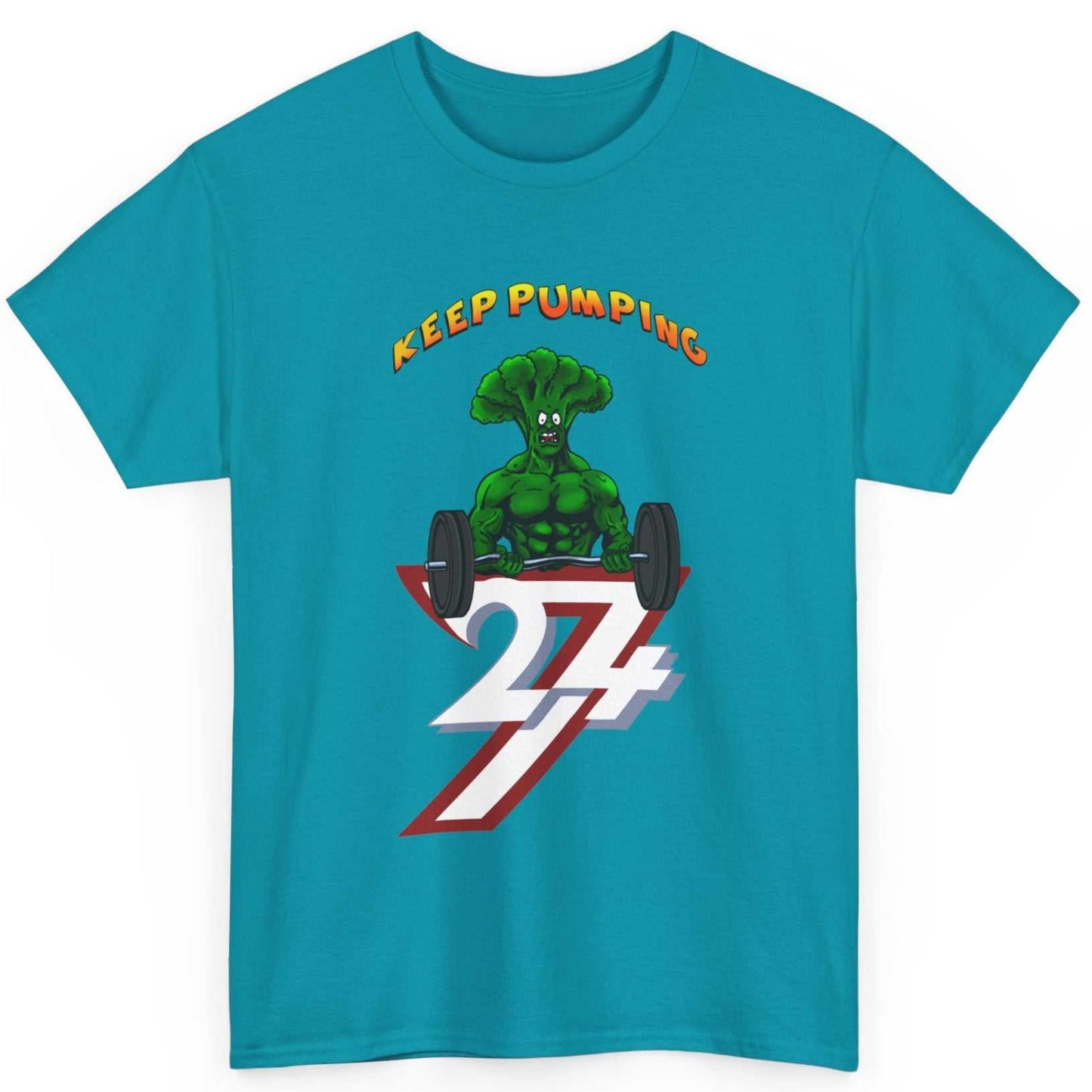 Broccoli T-shirt workout tee tropical blue