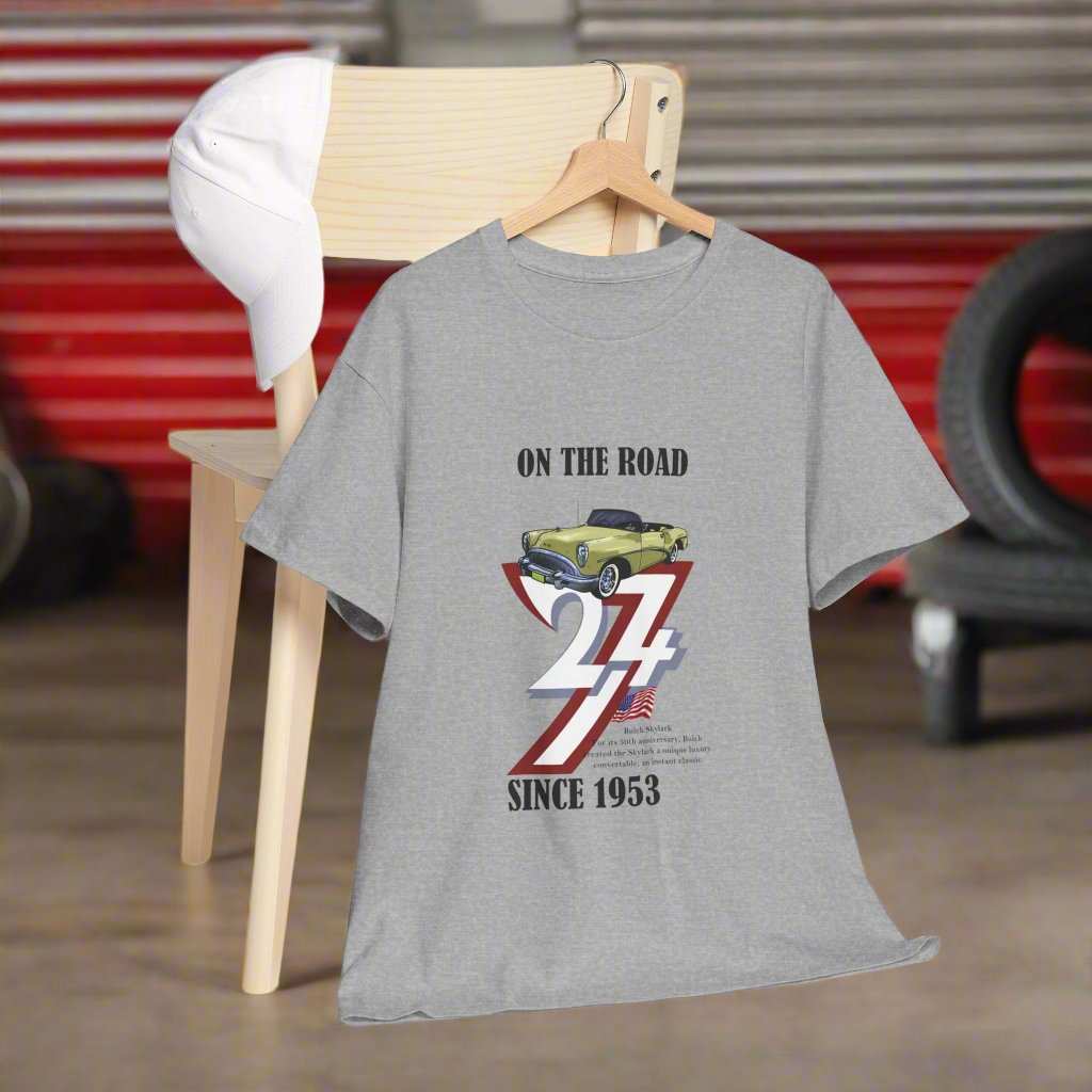 Buick Tee Vintage Car Tee 1953 Buick on t-shirt classic car t-shirt sport grey
