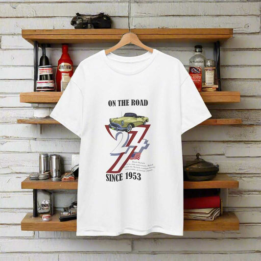 Buick Tee Vintage Car Tee 1953 Buick on t-shirt classic car t-shirt white