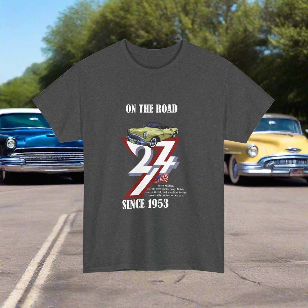 Buick on Tee Classic car t-shirt 1953 Buick Skylark Vintage Car Tee charcoal