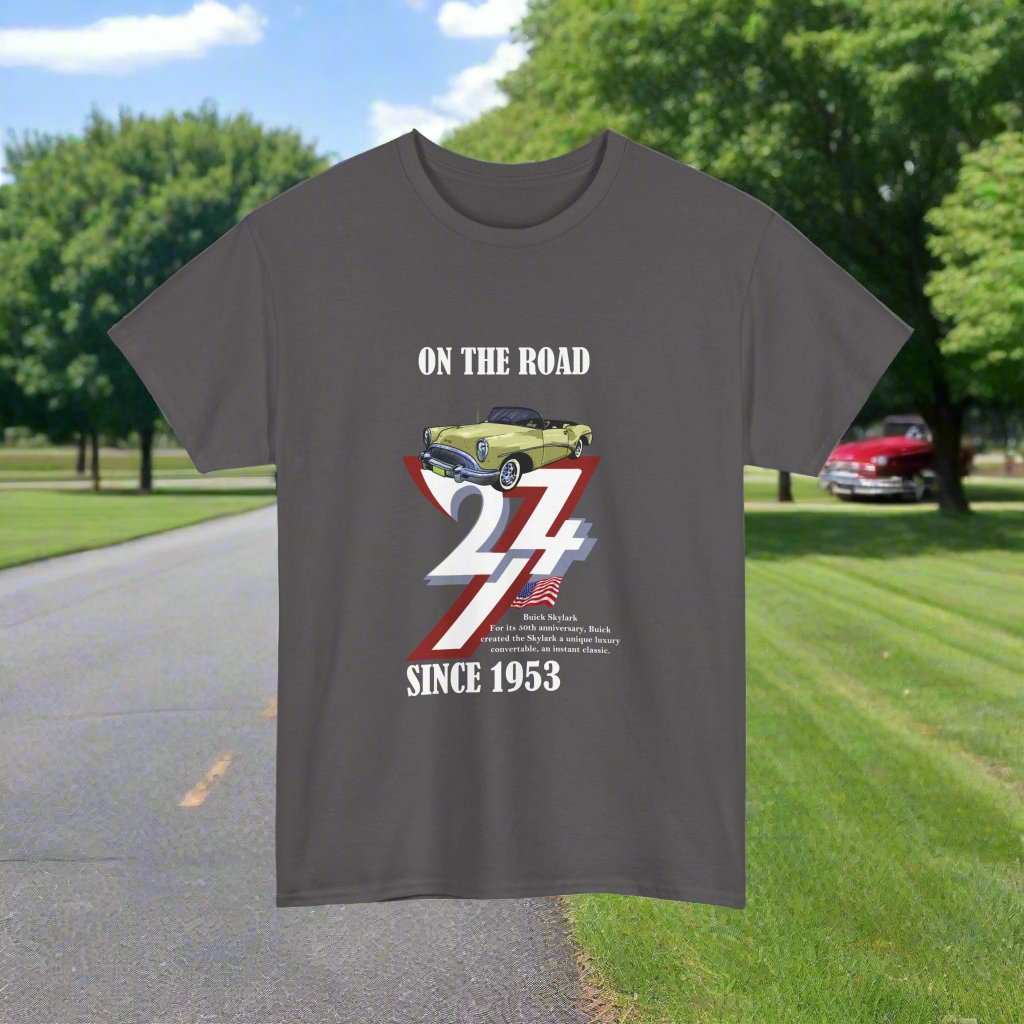 Buick on Tee Classic car t-shirt 1953 Buick Skylark Vintage Car Tee dark heather