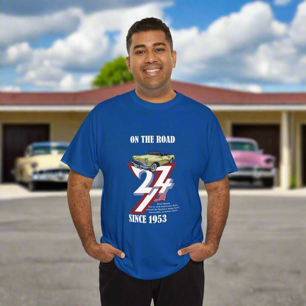 Buick on Tee Classic car t-shirt 1953 Buick Skylark Vintage Car Tee royal