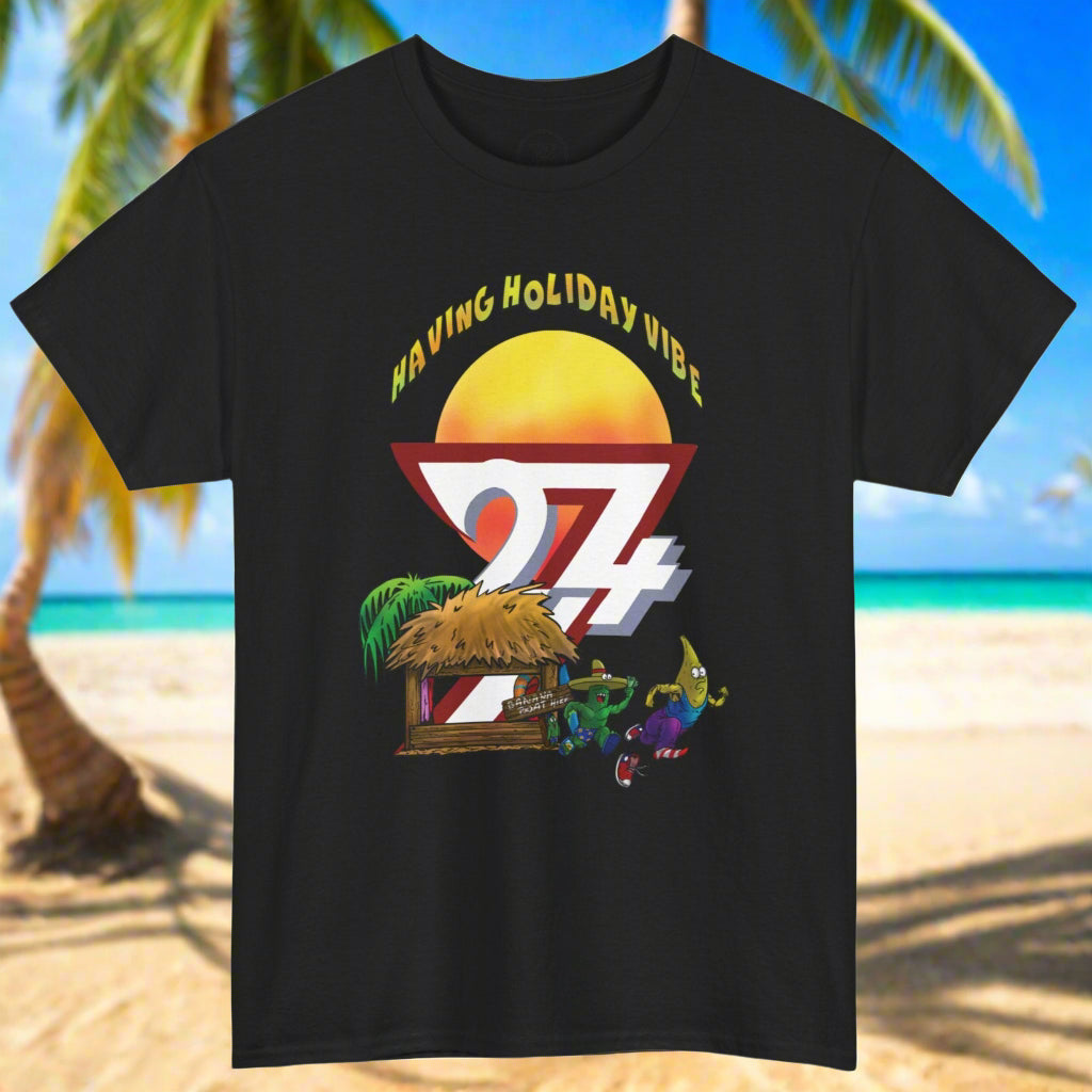 Cactus design t-shirt with funny banana