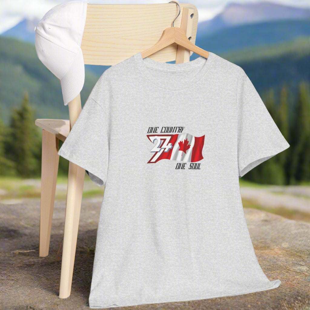 Canada flag tee Canada Flag T-shirt patriot top by 24/7 Unique Designs ash