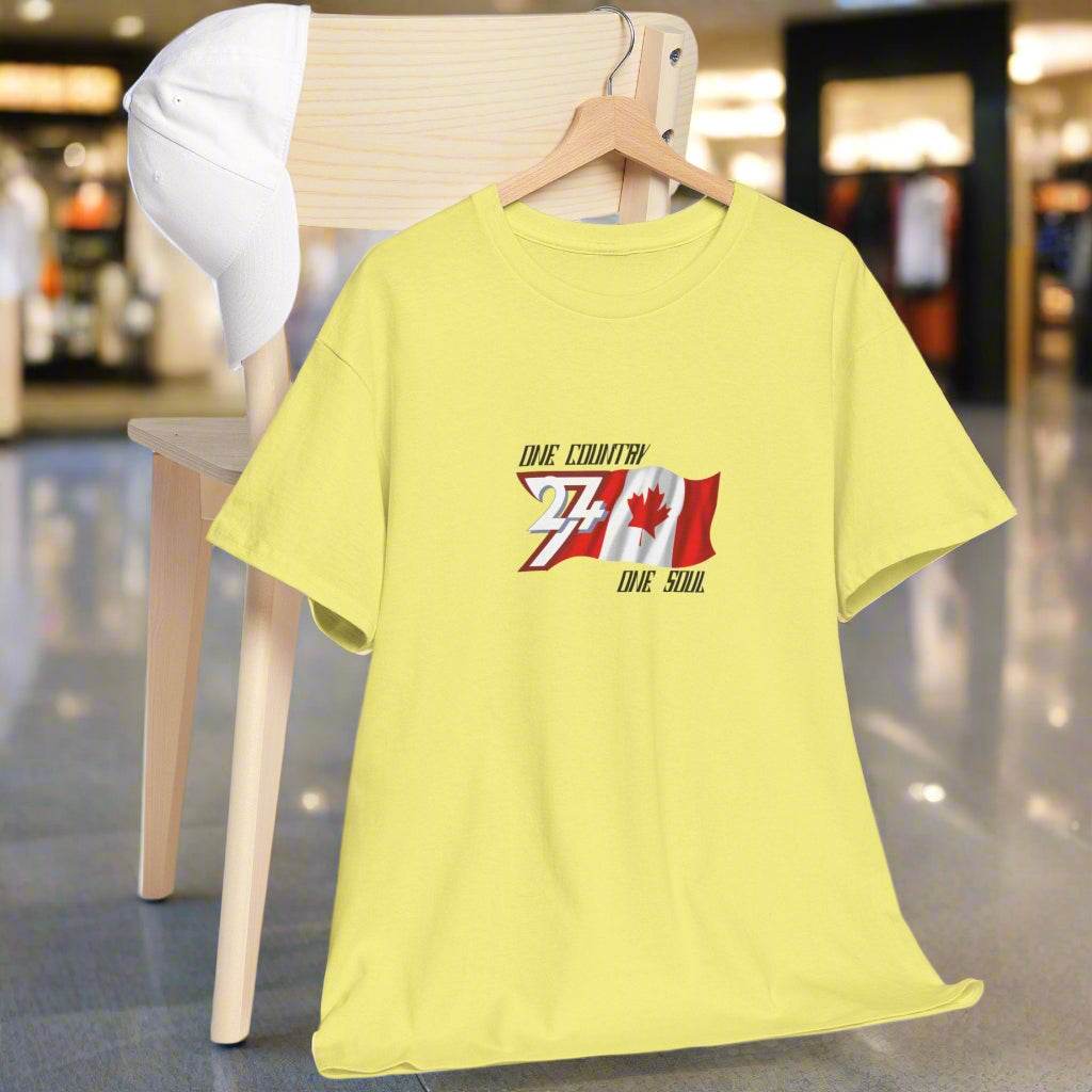 Canada flag tee Canada Flag T-shirt patriot top by 24/7 Unique Designs corn silk