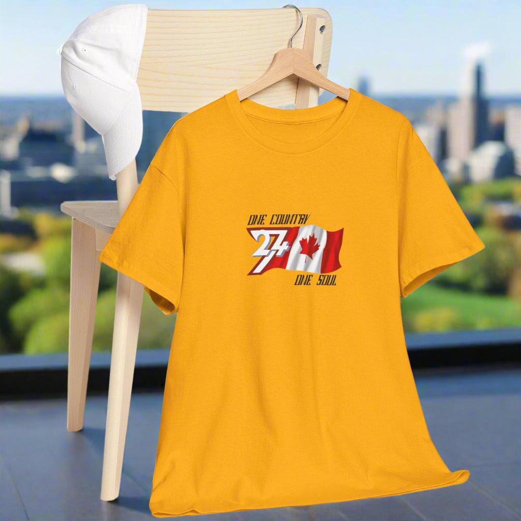 Canada flag tee Canada Flag T-shirt patriot top by 24/7 Unique Designs gold