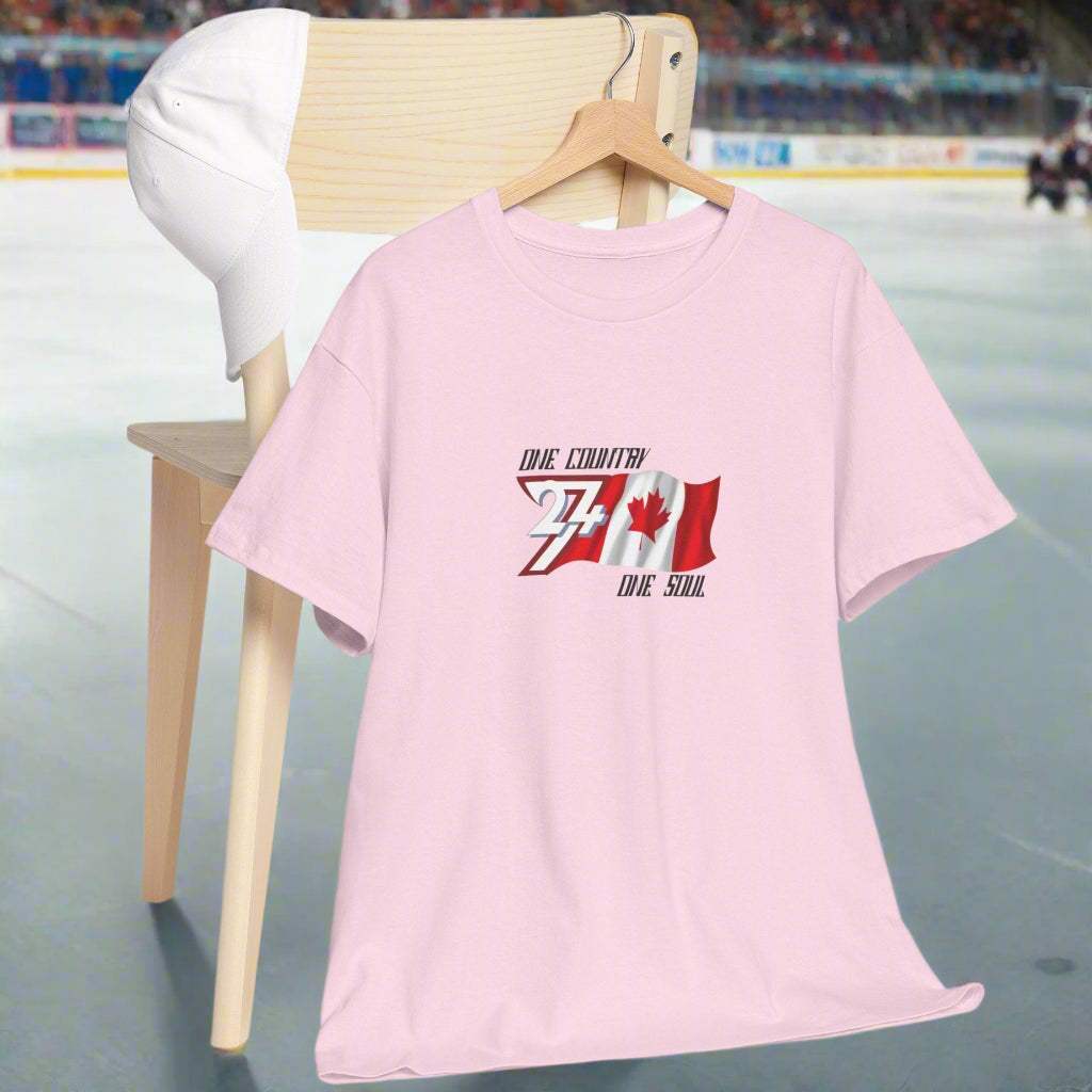 Canada flag tee Canada Flag T-shirt patriot top by 24/7 Unique Designs light pink