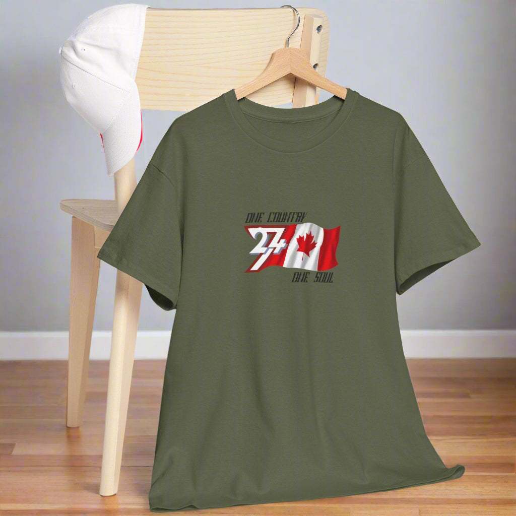 Canada flag tee Canada Flag T-shirt patriot top by 24/7 Unique Designs military green