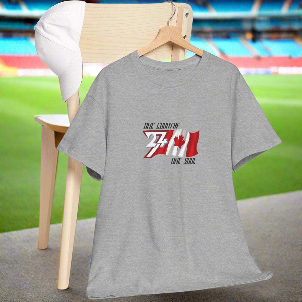 Canada flag tee Canada Flag T-shirt patriot top by 24/7 Unique Designs sport grey