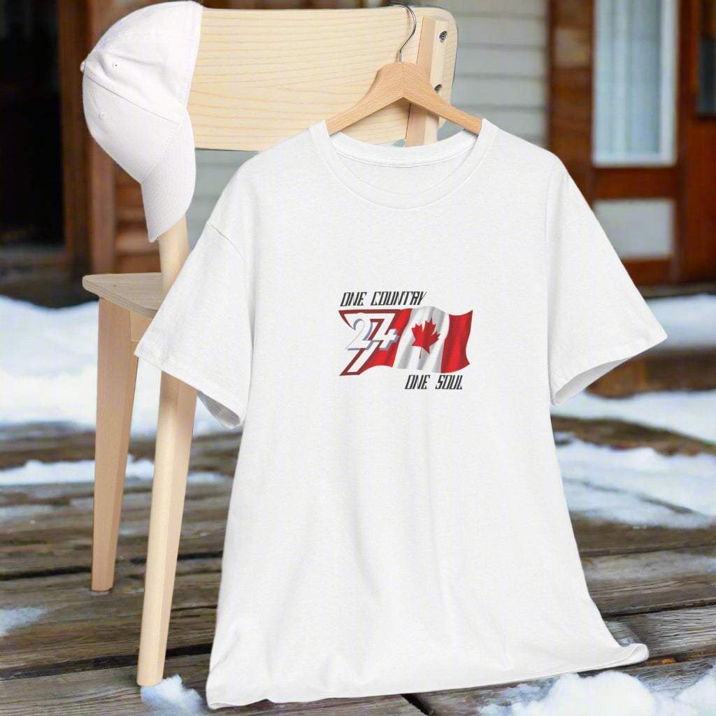 Canada flag tee Canada Flag T-shirt patriot top by 24/7 Unique Designs white