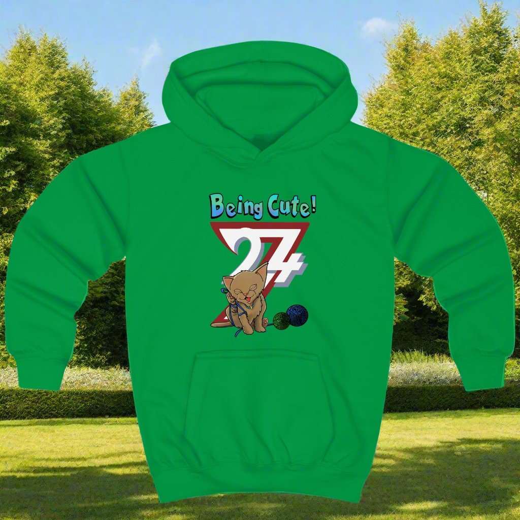 Cat Hoodies Cute Kitten Hoodie animal jumper by 24/7 Unique Designs kelly green