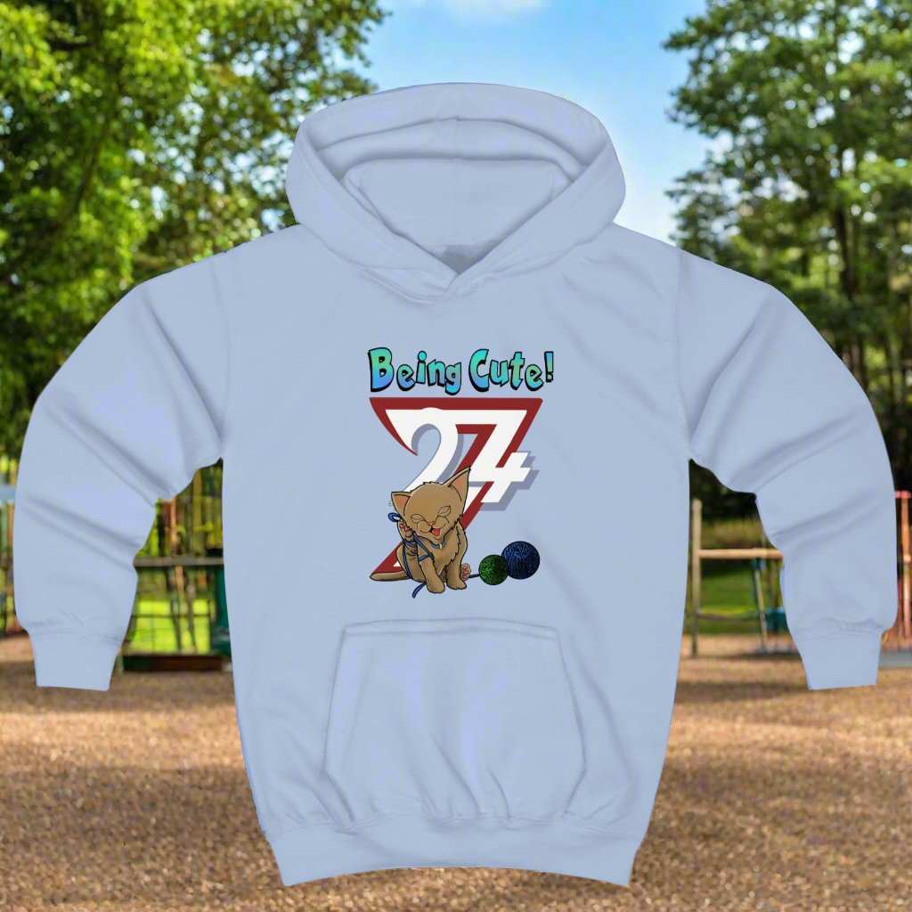 Cat Hoodies Cute Kitten Hoodie animal jumper by 24/7 Unique Designs light blue