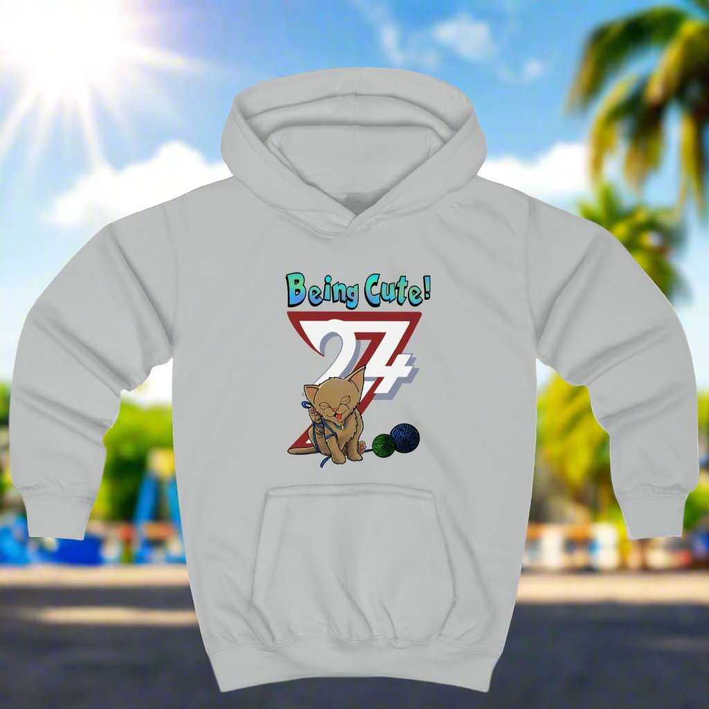Cat Hoodies Cute Kitten Hoodie animal jumper by 24/7 Unique Designs light grey