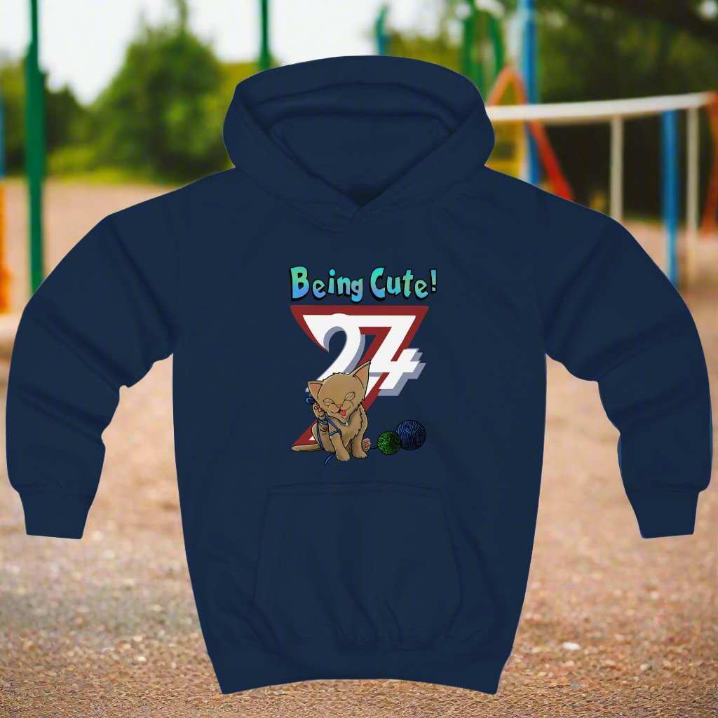 Cat Hoodies Cute Kitten Hoodie animal jumper by 24/7 Unique Designs navy