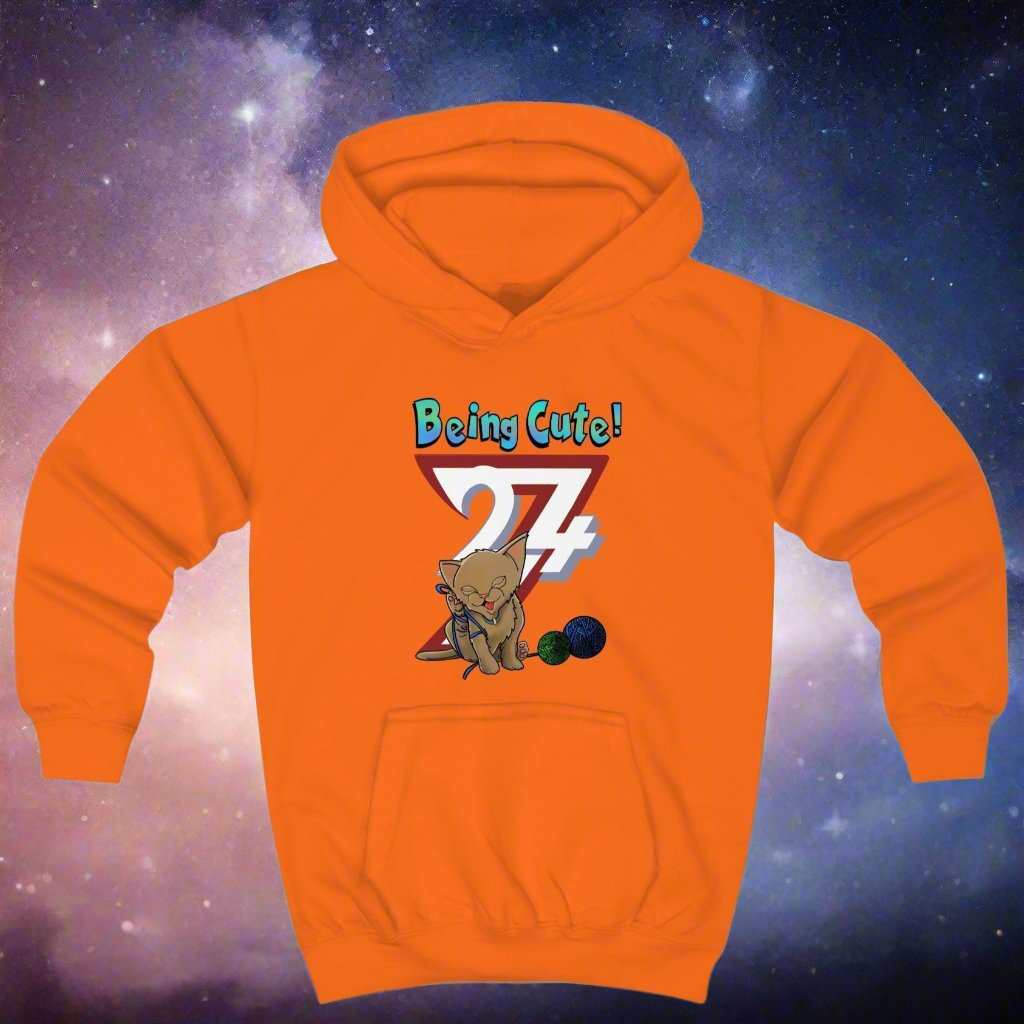 Cat Hoodies Cute Kitten Hoodie animal jumper by 24/7 Unique Designs orange