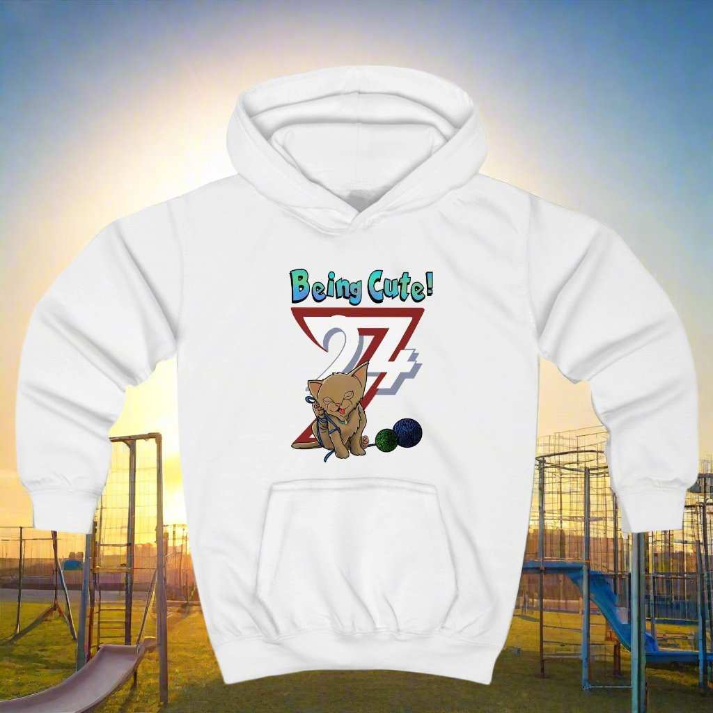 Cat Hoodies Cute Kitten Hoodie animal jumper by 24/7 Unique Designs white