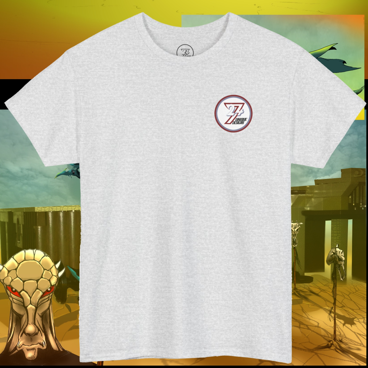 Comic character t-shirt superheroes comics tee by 24/7 Unique Designs ash front